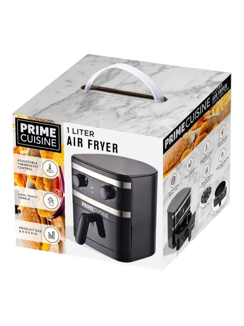 Prime Cuisine 1-Liter Black Air Fryer 700 Watt 120V/AC 60hz